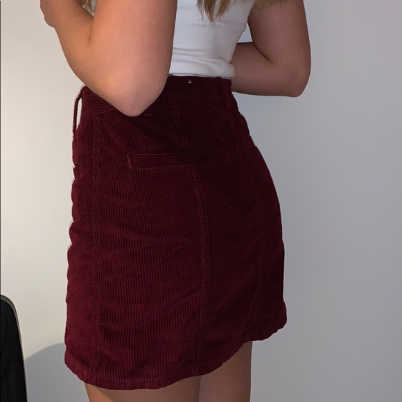 Maroon Corduroy American Eagle Skirt - Picture 3 of 3